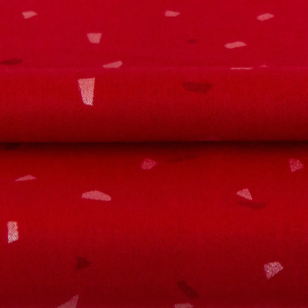 Katoen rood met confetti